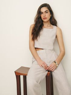 Niamh Silk Dress Sew Ideas, Linen Tops, Linen Top Women, Linen Crop Top, Summer Capsule, Cropped Linen Pants, Style Edit, Linen Jumpsuit, Wardrobe Inspiration