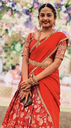 Red Lehanga Combinations, Orange Frocks For Women, Red Pattu Lehenga Half Saree, Telugu Bridesmaids Outfits, Red Pattu Half Saree, Banaras Half Saree Designs, Orange Lehenga Colour Combinations, Simple Half Saree Designs South Indian, Half Saree Lehenga Color Combinations