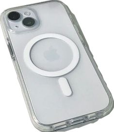 an iphone case with a magnifying glass on the front and back cover in clear