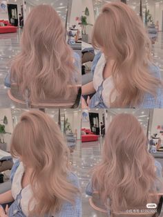 Beige Pink Hair, Blush Blonde Hair, Pink Beige Hair, Soft Hair Color, Hair Color Asian, Pink Blonde Hair, Korean Hair Color