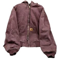 Carhartt Burgundy Jacket Size XL  Made In USA Trucker Hooded Vintage Has some wear. Please see attached photos Burgundy Jacket, Carhartt Jackets, Carhartt Jacket, Vintage Hat, Vintage Color, Cool Jackets, Vintage Jacket, Dream Clothes, Retro Outfits