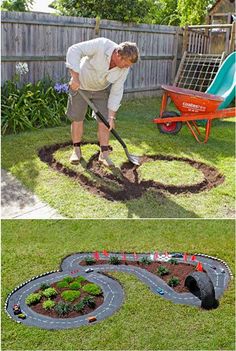 a man is digging in the ground with a shovel