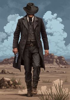 RDR 2 Wild West Preacher Character Art, Preacher Character Design, Cowboy Character Art Male, Western Outlaw Tattoo, Gunfighter Art, Wild West Oc, Cowboy Concept Art, Gunslinger Tattoo, Masked Cowboy