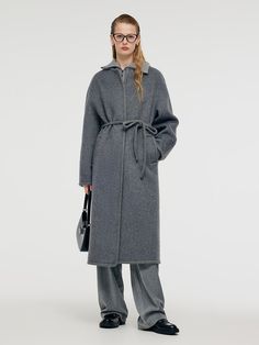 -Wool blend -With belt -Soft and comfortable Step into luxury with this double-faced overcoat, where elegance meets comfort. The soft texture of alpaca fiber combined with the warmth of wool creates a garment that is both stylish and cozy. Its unique design features a practical belt for adjustable fit, ensuring you look your best while feeling at ease in any setting. It is more than just an outfit; it’s an experience.Alpaca Wool Women Overcoat With Knit BeltGoodsNo: 1CDJ6N0A0• Fit Type: Fit• Ela Long Wool Belted Outerwear, Belted Long Wool Outerwear, Long Belted Wool Outerwear, Belted Long Wool Coat, Long Wool Coat With Belt, Gray Cashmere Workwear Outerwear, Winter Cashmere Long Wool Coat, Gray Cashmere Outerwear For Work, Winter Cashmere Long Sweater Coat