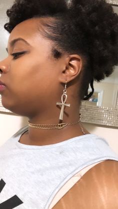 Ankh earrings approx. 2.5 inches in length Ahnk Ear Rings, Behind Ear Tattoo, Jewelry Earrings Dangle, Etsy Earrings, Natural Hair Styles, Dangle Drop Earrings, Beauty Book, Dangle Earrings, Jewelry Earrings