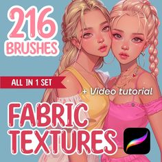 two girls in pink dresses with text that reads, all in 1 set fabric textures