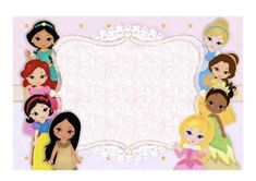 an image of a frame with princesses on it