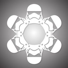 a paper cut out of a star wars trooper helmet on a gray background with space for text