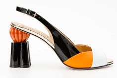 RIZE – Vinci Leather Shoes Elegant Orange Leather Heels, Designer Open Heel Mules With Leather Lining, Orange Leather Heels With Sculpted Heel, Leather Slip-on Heels With Red Sole, Multicolor Leather Slip-on Heels, Orange Handbag, Black Leather Handbags, Unique Shoes, High Quality Leather