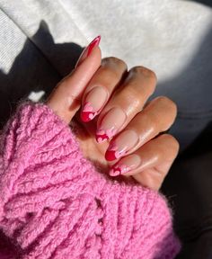 Nails, nail ideas, nail designs, nail trends, acrylics , acrylic nails, Valentines nails, coffin nail, nail inspo, Valentine’s Day nails, heart nails, red nails, pink nails, sparkly nails, nails 2024, nail polish, nail art, almond nails, coffin nails, stiletto nails, nail polish Heart Tip Nails, Pink French Nails, Vday Nails, Nails Pink, Minimalist Nails, Dream Nails