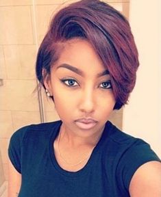 Short Black Haircuts, Short Hairstyles For Black Women, Best Short Hairstyles, Short Red Hair, Popular Short Hairstyles, Penteado Cabelo Curto, Hairstyles For Black Women, American Woman