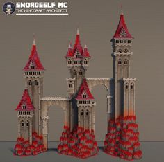 Minecraft Crimson Build, Minecraft Castle Tower, Nether Builds, Goth Minecraft Builds, Fortress Minecraft, Minecraft Towers, Gothic Structure, Minecraft Tower, Minecraft Castle Designs