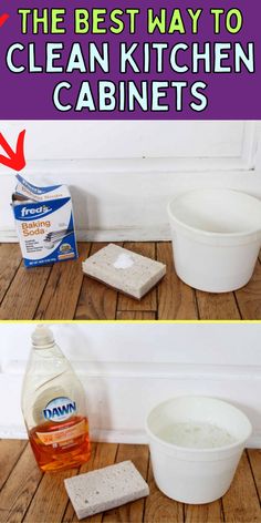 the best way to clean kitchen cabinets is with cleaning sponges and cleaner cloths