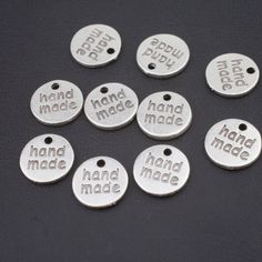 six handmade tags that say happy birthday and have the words hand made on them