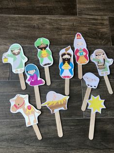 several popsicles with different cartoon characters on them