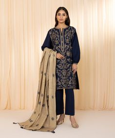 Sapphire U3PE-ST23V10-19 - 3 Piece - Embroidered Khaddar Suit Festive 2 Collection Default Title Sapphire U3PE-ST23V10-19 - 3 Piece - Embroidered Khaddar Suit Festive 2 Collection Original brand suit fabric and photography lite diffrance in actual print. Eid Semi-stitched Embroidered Suit, Formal Cambric Sets With Dabka Work, Formal Cambric Sets For Eid, Unstitched Chikankari Embroidery Suit For Festive Occasions, Formal Cambric Sets With Dupatta, Formal Lawn Suit With Resham Embroidery In Cambric, Formal Cambric Lawn Suit With Resham Embroidery, Embroidered Suits For Eid Designer Wear, Formal Embroidered Cambric Lawn Suit