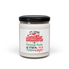 Slaying or Sleighing Scented Soy Candle Get into the spirit of the season with a twist of horror and holiday cheer! The Slaying or Sleighing scented soy candle is a must-have for horror fans who want to keep the spooky vibes alive all year round. This 9oz candle is crafted with premium soy wax and infused with a scent that perfectly complements its darkly festive theme. Whether you're cozying up with a horror movie or just embracing your love for all things eerie, this candle adds a chilling atm Halloween Candle, Halloween Candles, Spooky Vibes, Halloween Halloween, Horror Movie, Soy Candle, Natural Soy Wax, Fragrance Candle, Home Fragrances