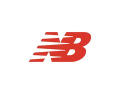 the new balance logo is displayed on a white background, with red and black letters