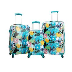 Go on your next island adventure with your favorite disney characters this summer with this Lilo and Stitch 4 Wheel Luggage Assortment Set. The officially licensed design is perfect for any Disney fan. It's assorted sizing makes this set perfect for the entire family!20"Dimensions Overall: 22"h x 13.5"w x 8.5"d CASE: 20"h x 13.5"w x 8" d 24"Dimensions Overall: 25"h x 17"w x 10"d CASE: 24"h x 16.5"w x 9.5" d 28" Dimensions Overall: 30"h x 20"w x 11.5"d CASE: 28"h x 19"w x 11" d Gender: male. Age Lilo And Stitch 3, Disney Luggage, Lilo And Stitch Merchandise, Stitch Backpack, 3 Piece Luggage Set, Island Adventure, Spinner Luggage Sets, Spinner Luggage, Disney Fan