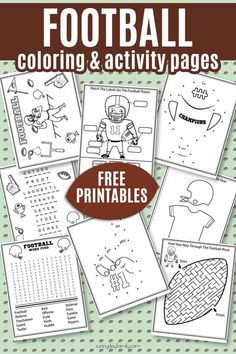 printable football coloring and activity pages for kids to practice their skills on the field