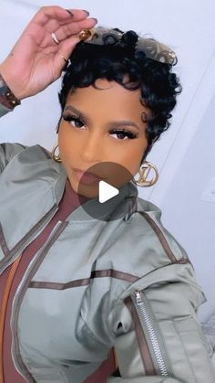 Finger Waves On Natural Hair, Pincurls Hair Short, Finger Waves Short Hair Dark Skin, Waves On Short Hair, Teyana Taylor Pixie Haircut, Jet Black Finger Waves, Jada Pinkett Short Hair, Finger Waves Short Hair Pixie Cuts, Relaxed Pixie Haircut Black Women