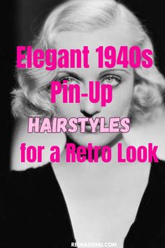 Get inspired by 1940s pin-up hairstyles! From voluminous curls to sleek updos, recreate the timeless charm of this retro era. #1940sPinUp #RetroAesthetic #VintageHair 1940s Pinup, Pin Up Curls, Retro Updo, Faux Bob