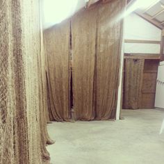 a room that has some curtains in it