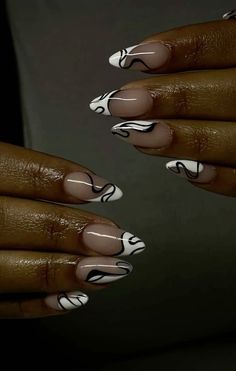 Medium Almond Nails Designs Simple, Almond Nails French Design, Abstract Art Nail Designs, Y2k Nails Acrylic Almond, Fun Almond Nail Designs, Nails Inspo Trendy 2023, New York Nails Aesthetic, Maximalist Nails Almond, Nails Alternative Style