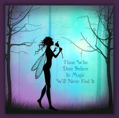 the silhouette of a woman holding a flower in front of trees with words above her