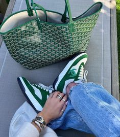 Goyard Bag Price, Goyard Tote, Chanel Sneakers, Goyard Bag, Green Purse, Green Sneakers, Bag Stand, Louis Vuitton Bag, Luxury Bags