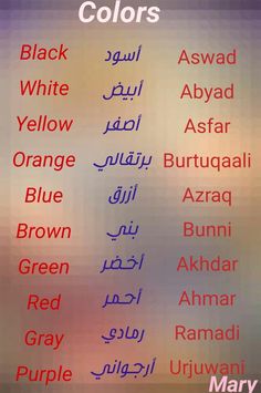 the names of different colors are shown in this photo