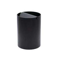 a black trash can on a white background