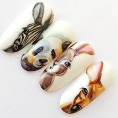 Cartoon Nails, Minimal Nails Art, Art Deco Nails, Nail Drawing, Subtle Nails, Butterfly Nail Art, Edgy Nails, Animal Nails