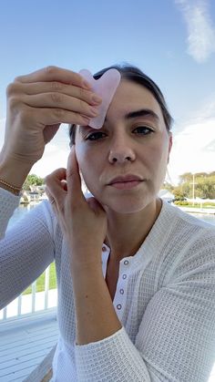 VIRTUAL ESTHETICIAN on Instagram: “Using several different Gua Sha stones to help soften the eleven lines! The lines between our brows that we get from making facial…” Virtual Esthetician, Gua Sha, Esthetician, Sleep Eye Mask, Facial, On Instagram, Beauty, Instagram