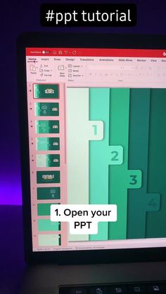 a computer screen with the words open your ppt on it