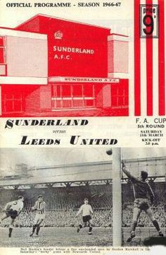 an advertisement for sunderland's soccer team in the 1950's and 1960s's