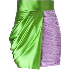 This mini Fausto Puglisi skirt features asymmetric color block draping and a high waist. Hidden side zip Material: 100% silk Lining: viscose, acetate Color: multi Fully lined Made in Italy This style fits true to brand sizing Peg Skirt, Colorful Mini Skirt, Color Block Drapes, Draped Mini Skirt, Skirts Green, Rok Mini, Fausto Puglisi, Green Mini Skirt, Velvet Mini Skirt