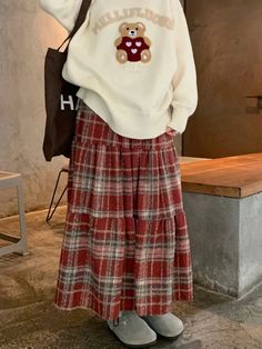 SPECIFICATIONSBrand Name: QiukichonsonMaterial: PolyesterStyle: CasualElasticity: Slight StrechOrigin: Mainland ChinaCN: GuangdongSeason: Autumn/WinterFabric Type: WoolenWaistline: empirePattern Type: PlaidFit Type: Regulai FitSilhouette: A-LINEDresses Length: Mid-CalfAge: JUNIORDecoration: RUFFLESPlace Of Origin: China (Mainland)is_customized: NoModel Number: 2023.12.25Gender: WOMEN size length(cm) waist(cm) hip(cm) one size 84 60-80 100 Womens Maxi Skirts, Pleated Skirts, Long Skirts For Women, Skirt Women, Women Maxi, Red Plaid, Long Skirt, Pleated Skirt, Fashion Inspo Outfits