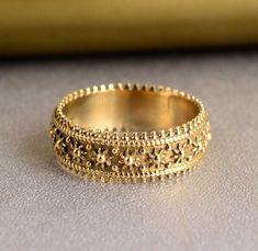 "Designer Brass Ring For Women and Men, Indian Traditional brass ring, Ethnic Brass Ring, Wide Gold Band Ring ❥ Customers satisfaction is our biggest priority, please contact us with any questions/queries for future or existing orders, and we will do our best to make sure you are happy with your order. ❥Please make sure to add the correct address during check out. You can return your purchased item within 15 days after successful delivery. We offer a 100% \"Money Back Guarantee\" if you are not satisfied with your purchase. Return charges will be paid by buyers only! ❥ Please share your numbers (in personalization box ) as required for shipping address details, and it'll help us to contact you easily. And don't worry about the privacy, we'll keep it safe with us, So try to cooperate with u Gold Rings Indian Traditional, Women Gold Rings Indian, Gold Rings Women Indian, Traditional Gold Engraved Ring With Decorative Band, Bohemian Filigree Promise Ring With Intricate Design, Bohemian Gold Rings With Intricate Design, Bohemian Engraved Ring With Intricate Design, Bohemian Gold Filigree Ring For Wedding, Bohemian Gold Rings For Ceremonial Occasions