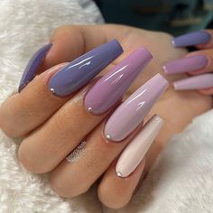 Unghie Sfumate, Purple Acrylic Nails, Nails Yellow, Super Nails, Coffin Nails Long, Dope Nails, Nail Arts