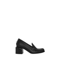 Pierre Hardy "Romy" goatskin leather heeled loafers  2.75 in / 70 mm block heel Round moc toe Notched vamp Slip-on style Leather outsole Lining: Leather Made in Italy Pierre Hardy, Heeled Loafers, Leather Heels, Block Heels, Tops Designs, In Italy, Loafers, Slip On, Italy