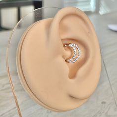 Solid Gold Double Hoop Daith Earring (16G | 6mm Dainty Daith Piercing, Aesthetic Piercings, Daith Earring, Daith Rings, Daith Jewelry, Tragus Hoop, Daith Earrings, Eyebrow Piercing, Daith Piercing