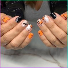 PRICES MAY VARY. Cute Halloween False Nails: You will get 24 pieces Halloween short press on nails in 12 sizes, 1 piece mini nail file, 24 pieces nail double-side stickers, 1 piece wooden stick. Halloween acrylic nails designed with the spider web, bat, pumpkin, make your nails more charming and funny Halloween party High-Quality Halloween Nails: Cute Halloween glue on nails with designs, are made of quality materials, which is waterproof, not easy to break, much safer on nails and easier to remove. It is also easy to file and trim, making fake nails more suitable for our natural nails Easy to Use: Short square artificial nails, just clean and polish your nails, select the correct sizes of our Halloween nails, stick jelly glue then press tips on nail for 20 seconds, no need to buy extra ma Halloween Nails Natural Short, Halloween Pedicure, Spooky Nails Halloween, Pumpkin Nail Designs, Fake Nails White, Spooky Nails, Halloween Nails Easy, Ghost Bat, Halloween Press On Nails