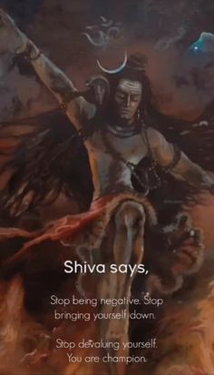 an advertisement for shiva says, stop being negative