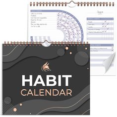 a spiral notebook with the habit calendar on it