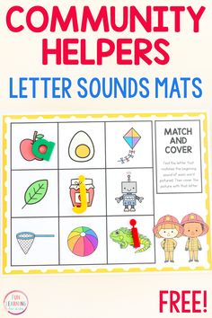 a printable community helper's letter sounds mats