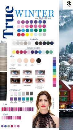 colour analysis true winter Green Lips, Colour Analysis, True Winter, Dark Lips, Icy Blue, Blue Steel, Color Analysis, Steel Grey, Winter Colors