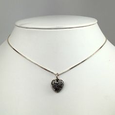 "This antiqued sterling silver, two-sided, repousse Puffy Heart Charm Number 8 features a flowering tree in full bloom. Marked, Sterling. Made by Brown County Silver. Vintage and in new, never worn condition. Approximately 30 years old. 3/4\" high with jump ring 1/2\" wide 1.3 grams approx. *Chain sold separately See more @ https://www.etsy.com/shop/brocosi" Silver Sterling Heart Necklace For Memorial, Silver Double Heart Necklace With Hallmark, Where To Buy Jewelry, Flowering Tree, Brown County, Puffy Heart Charms, Christmas Gifts For Girlfriend, Gift Girlfriend, Necklace For Girlfriend