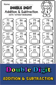 the double digit addition and subtraction worksheet for students to practice addition and subtraction