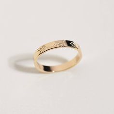 Spark joy wherever you go with our unique Sunshine stackable ring. Hand-stamped with a sunray pattern and made to your custom size - it's a ring you will treasure always.  This band is 3x1mm and is crafted from solid 14k yellow gold rectangle wire (the original sunshine ring is crafted from flattened round wire and each has it's own unique look). The 3mm band is slightly wider/thicker with rectangle edges and more of the sun pattern will be visible. Get a matching set to wear with your love or bestie! ❣️Please make sure to size your finger before purchasing. There are no returns or exchanges on solid gold items but we can resize it for you for an additional fee. Please message us if you're having fit issues.  The thicker the width of the band, the tighter it will feel on your finger so if Sunshine Ring, Ring Symbolism, Sun Ring, Wedding Band Unique, Feel Energized, Everyday Wear Jewelry, Beautiful Wedding Bands, Gold Sun, Pattern Ring